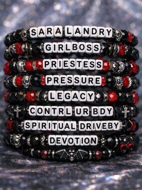 SARA LANDRY | set of 10 Kandi festival / rave beaded bracelets